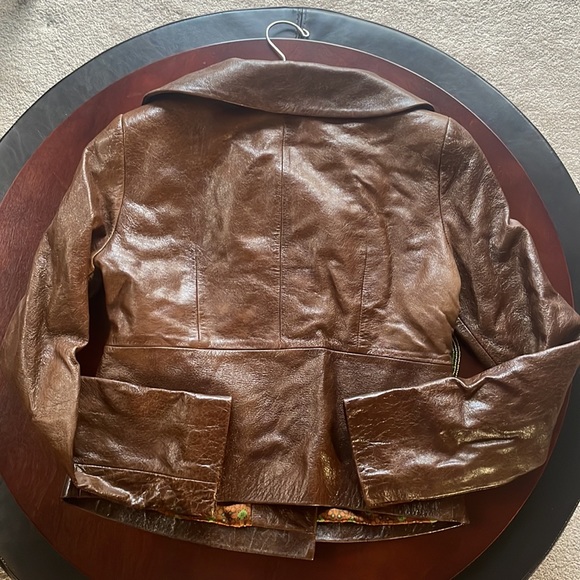 Women’s brown leather Arden B jacket - Picture 2 of 3